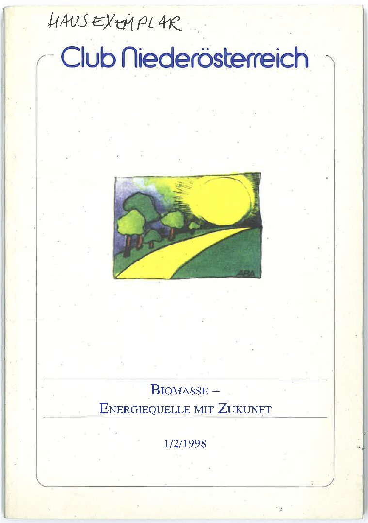 Club NÖ 1:2:1998 Biomasse – Energiequelle mit Zukunft