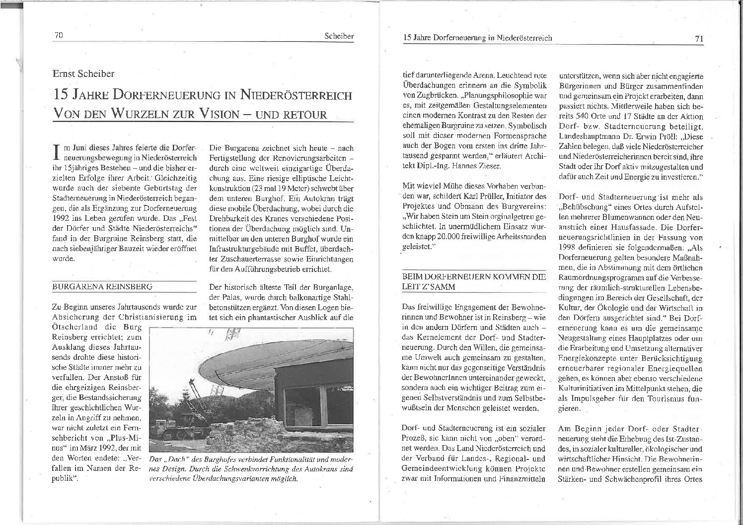 E.Scheiber 15 jahre Dorferneuerung-Club NÖ 1999