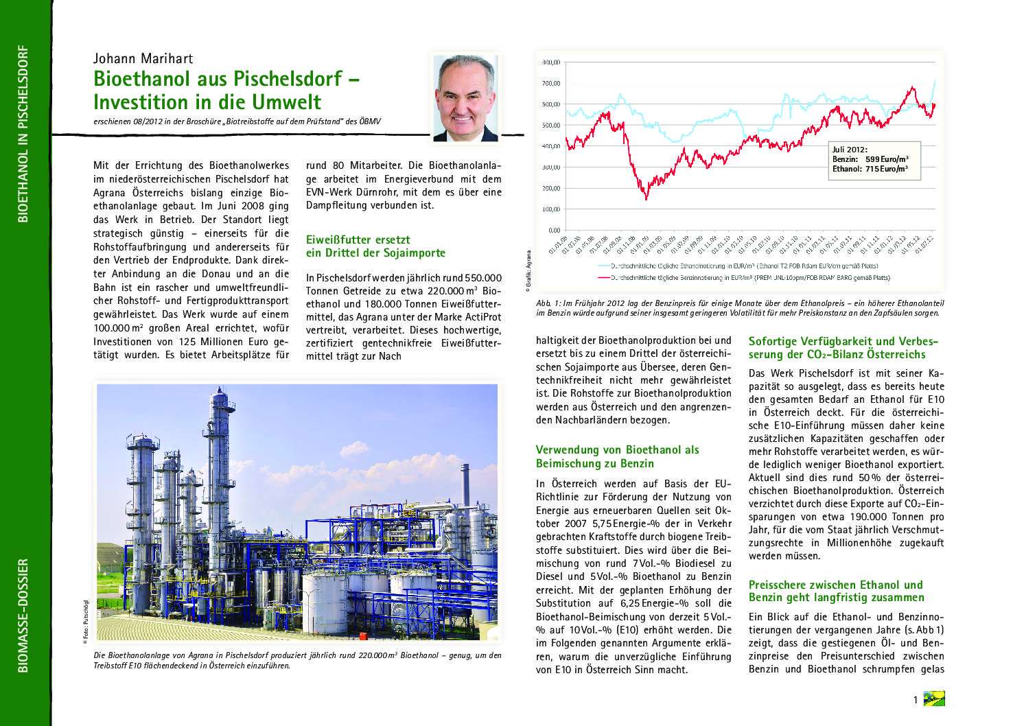 Bioethanol aus Pischelsdorf – Investition in die Umwelt