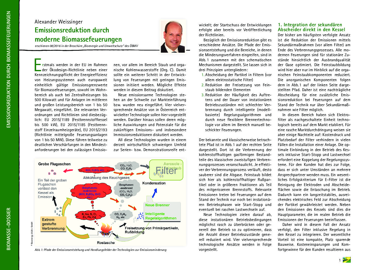 Emissionsreduktion durch moderne Biomassefeuerungen